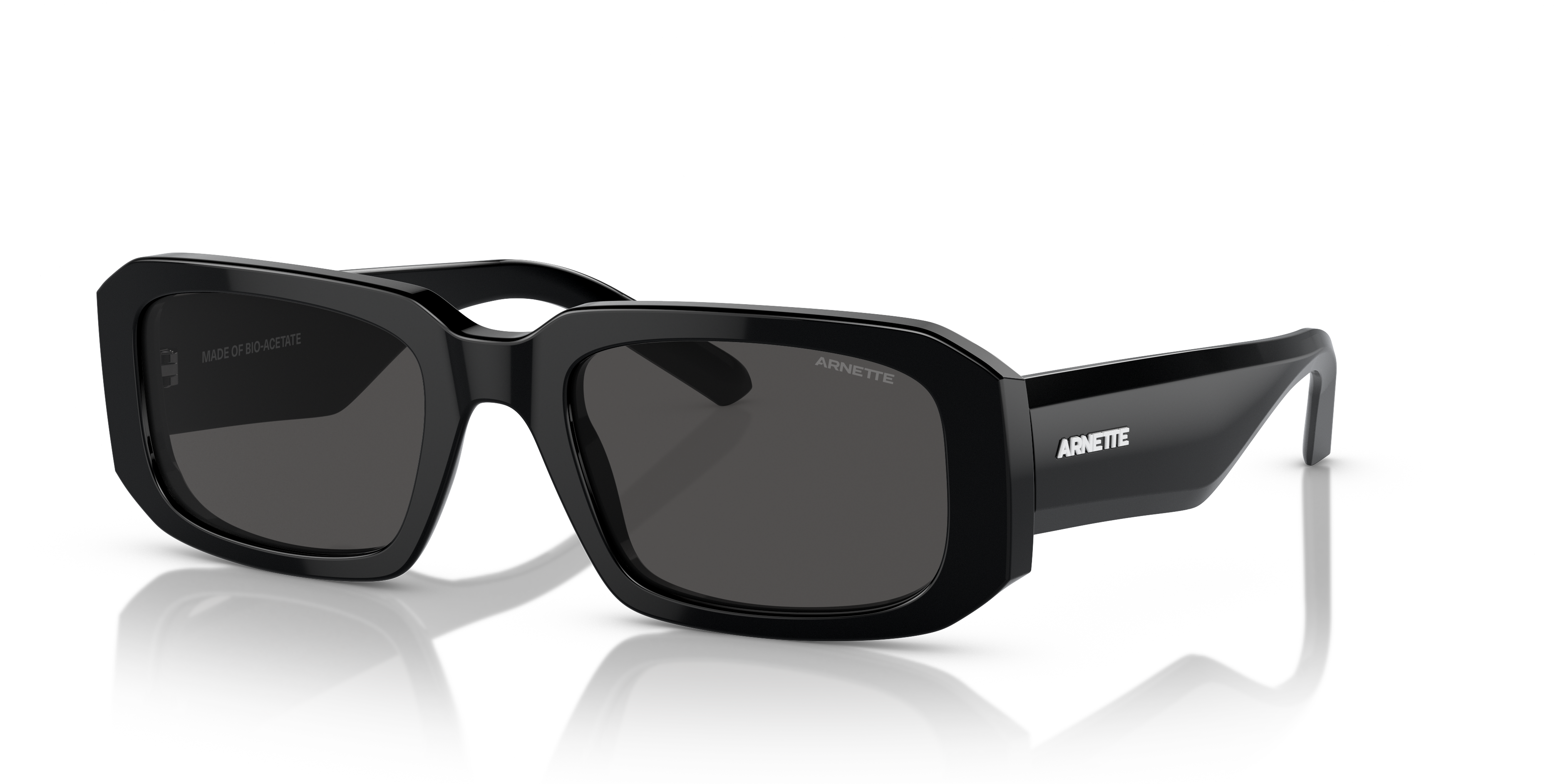 Arnette Lost Boy Polarized Sunglasses – Black Frame, Grey Lens – Sustainable Collection (AN4260 4181)